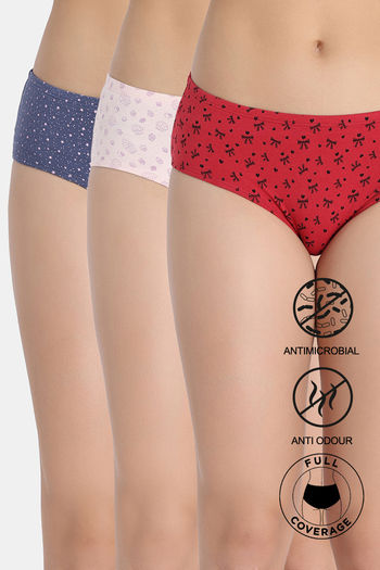 Buy Zivame Low Rise Full Coverage Hipster Panty (Pack of 3) - Multicolor